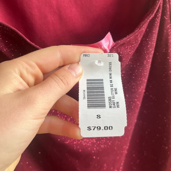 Misty Rose- gabby glitter mini dress wine                           Size- S - Picture 3 of 3